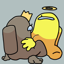 abdominal_bulge angel_(oc) cryingbasil duo female male male/female toony vincent_(oc) wiltingleaf among_us innersloth hi_res