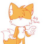 blep clothing fur gloves hair handwear hey humor joke male multi_tail orange_body orange_fur orange_hair simple_background solo tail text tongue tongue_out sega sonic_the_hedgehog_(series) miles_prower canid canine fox mammal 1:1 english_text meme monochrome sketch