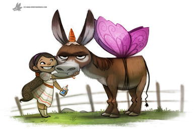 accessory ambiguous_gender black_eyes bracelet brown_body brown_fur brown_hair clothed clothing dress duo female fence feral fur glue grass grin grumpy hair headband insect_wings jewelry plant simple_background smile white_background wings piper_thibodeau asinus donkey equid equine human mammal digital_media_(artwork) digital_painting_(artwork) painting_(artwork)