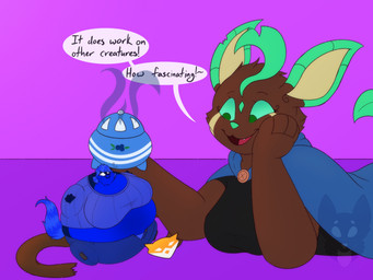 alternate_color anthro belt big_breasts biped blue_body blue_cloak blue_clothing blue_fur blue_hair blue_tail blueberry_inflation bottomwear breasts brown_belt brown_body brown_fur cloak clothed clothing duo female fur green_eyes green_leaves green_sclera hair hyper hyper_inflation immobile incense inflation leaf leaf_ears lying micro on_front open_bottomwear open_clothing open_pants pants spherical_inflation sweater tail text topwear strawberrymilkdog nintendo pokemon glowie_(doughieglowie) eeveelution generation_4_pokemon leafeon mammal pokemon_(species) procyonid raccoon 2023 english_text hi_res