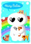 ambiguous_gender blush cassiopheyia feral group heart_symbol machine male outside rainbow snow text unknown_artist big_hero_6 disney baymax domestic_cat felid feline felis mammal robot