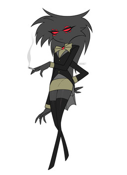 4_arms cigarette cigarette_smoke clothed clothing crossgender eyelashes female holding_cigarette holding_object mtf_crossgender multi_arm multi_eye multi_limb simple_background smoke solo white_background enaic31 hazbin_hotel hellaverse arackniss_(hazbin_hotel) arachnid arthropod demon humanoid spider absurd_res hi_res