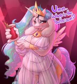 4_fingers anthro anthro_peeing arm_under_breasts armor aroused_smile asking asking_viewer backlighting belly belly_overhang beverage big_breasts big_hair biped blush bodily_fluids bodypaint bracelet breasts claws clothed clothed_anthro clothed_female clothing container cosplay costume covering covering_breasts covering_self crossover_cosplay crown cup disposable_cup dress ellipsis embarrassed embarrassed_horny fake_cutie_mark fake_hair fake_tail fake_unicorn_horn fake_wings feathered_wings feathers female female_anthro female_peeing finger_claws fingers flesh_fang floppy_ears fluffy_ears front_view fur gem genital_fluids genitals glistening glistening_breasts glistening_crown glistening_hair glistening_horn glistening_jewelry glistening_tail glistening_thighs glistening_tiara gold_(metal) gold_bracelet gold_headwear gold_jewelry gold_neckwear gold_tiara gold_wristwear hair headgear holding_beverage holding_object horn ineffective_clothing innie_vulva jewelry light long_hair long_tail looking_aside looking_away lop_ears mature_anthro mature_female multicolored_hair multicolored_tail navel neckwear nipple_dip nipples open_mouth open_smile party peeing peytral pink_background pink_eyes pink_lighting pink_nipples pubes public public_nudity public_peeing purple_gem purple_text question question_mark scut_tail short_horn short_tail simple_background slightly_chubby slightly_chubby_anthro slightly_chubby_female small_horn smile snout solo sparkles sparkling_hair sparkling_tail spotlight standing standing_pee tail talking_to_viewer technically_nude text thick_thighs tiara translucent translucent_clothing translucent_dress urine urine_on_leg urine_stream vulva white_body white_feathers white_fur white_horn wide_hipped_anthro wide_hipped_female wig wings witchtaunter friendship_is_magic hasbro my_little_pony undertale undertale_(series) princess_celestia_(mlp) toriel boss_monster_(undertale) bovid caprine mammal 2025 crossover digital_drawing_(artwork) digital_media_(artwork) english_description english_text hi_res lighting portrait three-quarter_portrait