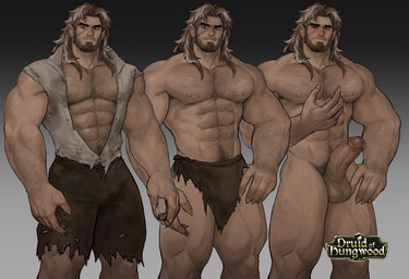 abs balls beard body_hair bottomwear chest_hair clothed clothing facial_hair genitals humanoid_pointy_ears loincloth male muscular muscular_humanoid muscular_male nipples nude pecs penis pointy_ears pubes solo torn_clothing dopq druid_of_hungwood mythology clint_(druid_of_hungwood) canid canine human humanoid hybrid mammal mythological_canine mythological_creature werecanid werecanine werecreature werewolf absurd_res hi_res