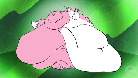 4_fingers 4_toes anthro belly big_belly big_butt black_nose bodily_fluids butt deep_navel dipstick_tail feet fingers fur green_background head_tuft huge_belly huge_butt hyper hyper_belly hyper_butt inner_ear_fluff male markings moobs morbidly_obese morbidly_obese_anthro morbidly_obese_male multicolored_body multicolored_fur navel obese obese_anthro obese_male overweight overweight_anthro overweight_male pink_body pink_fur simple_background solo sweat tail tail_markings toes tuft white_inner_ear_fluff glwuffie canid canine fox mammal 16:9 2025 hi_res widescreen
