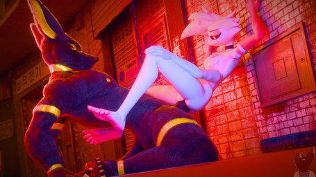 4_arms 5_toes against_surface against_wall anal anal_orgasm anal_penetration anthro anthro_on_anthro anthro_on_bottom anthro_on_top anthro_penetrated anthro_penetrating anthro_penetrating_anthro anthro_penetrating_male armwear balls big_penis black_body black_choker black_fur black_jewelry black_necklace black_nose black_penis black_sclera bodily_fluids bouncing_balls bouncing_penis brick brick_wall chest_tuft choker claws clothing cum cum_from_ass cum_in_ass cum_inside cum_on_chest cum_on_penis cumshot duo ejaculation elbow_gloves erection exoskeleton eyewear eyewear_only feet from_front_position fur genital_fluids genitals glasses glasses_only gloves hair hands-free handwear inside interspecies jewelry kneeling kneeling_sex larger_anthro larger_male leaning leaning_backward male male/male male_on_bottom male_on_top male_penetrated male_penetrating male_penetrating_anthro male_penetrating_male markings multi_arm multi_limb multiple_positions necklace nipples nude on_bottom on_top orgasm penetration penile penile_penetration penis penis_in_ass pink_clothing pink_gloves pink_hair pink_handwear power_bottom red_eyes sex size_difference smaller_anthro smaller_male smaller_penetrated sound_effects stripes thrusting toe_claws toes tuft unusual_position wall_(structure) wearing_glasses white_balls white_body white_exoskeleton white_hair yellow_body yellow_claws yellow_eyewear yellow_fur yellow_glasses yellow_inner_ear yellow_markings yellow_nipples yellow_stripes twitchyanimation fishfunk_(modeler) hazbin_hotel hellaverse angel_dust rami_(twitchyanimation) anubian_jackal arachnid arthropod canid canine canis demon jackal mammal spider 16:9 2026 3d_(artwork) 3d_animation animated digital_media_(artwork) hi_res huge_filesize long_playtime sound video voice_acted widescreen