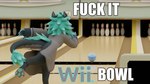 16:9 3d_(artwork) 4k absurd_res ambiguous_gender anthro asher_sterling beanthusiast biped blender_(software) blender_cycles bottomwear bowling_alley bowling_ball bowling_pin claws clothed clothing digital_media_(artwork) english_text feet fluffy fluffy_tail fur hair hi_res humor impact_(font) jacket maleherm_(lore) meme nintendo nintendo_sports pants pawpads paws profanity solo suit tail text toes topwear wickerbeast widescreen wii wii_sports