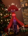 christmas_clothing christmas_tree clothed clothing dress female flashing flashing_pussy floating genitals gift hat headgear headwear holidays looking_at_viewer no_underwear partially_clothed plant purple_body pussy red_clothing red_eyes smile solo tree lorded christmas nintendo pokemon generation_4_pokemon ghost mismagius pokemon_(species) spirit 3d_(artwork) absurd_res digital_media_(artwork) hi_res