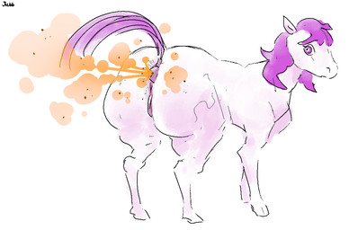 animal_genitalia animal_vulva anus big_butt butt equine_genitalia equine_vulva eyelashes fart fart_cloud female female_farting feral genitals hair hooves looking_back open_mouth orange_fart_cloud pink_body presenting presenting_hindquarters puffy_anus purple_eyes purple_hair purple_tail raised_tail simple_background solo tail text vulva white_background jubb equid equine horse mammal 2024 artist_name