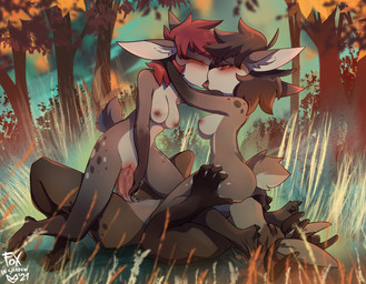 5_fingers anthro anthro_on_anthro anthro_penetrated anthro_penetrating anthro_penetrating_anthro antlers areola bisexual blush bodily_fluids breasts brown_body brown_fur brown_hair cowgirl_position cunnilingus eyes_closed female female/female female_penetrated ffm ffm_threesome fingers forest french_kissing from_front_position fur genital_fluids genitals gloves_(marking) group group_sex hair horn kissing leaf leg_markings male male/female male_penetrating male_penetrating_female markings multicolored_body multicolored_fur nipples on_bottom on_top oral penetration penile penile_penetration penis penis_in_vagina plant pubes red_eyes red_hair sex socks_(marking) spots spotted_body spotted_fur spotted_markings tan_body tan_fur threesome tree triangle_position two_tone_body two_tone_fur vaginal vaginal_fluids vaginal_penetration vulva foxinshadow entaros_(character) laila_(hoofen) nita_(sharemyshipment) deer mammal 2021 digital_media_(artwork) shaded signature incest_(lore) sibling_(lore) sister_(lore) sisters_(lore)