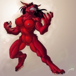 anthro big_breasts black_claws black_nose breasts chest_tuft claws female fur genitals muscular muscular_anthro muscular_female nipples nude pawpads pink_nipples pink_pawpads pink_pussy pose pussy snarling solo teeth tuft solidasp mythology crimson_(cearenbow) canid canine canis mammal mythological_canine mythological_creature werecanid werecanine werecreature werewolf wolf 1:1