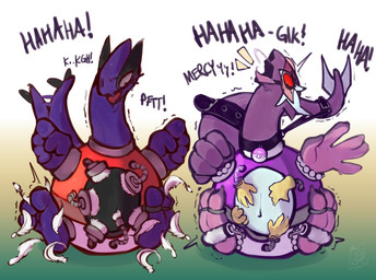 anthro begging_for_mercy bodily_fluids brush collar crying_laughing curling_toes duo feathers feet fist glistening glistening_body helpless laugh male male/male navel pokeball restrained restrained_arms restrained_legs saliva saliva_string sweat tail tail_motion tail_restraint tailwag tears tickle_torture tickling tickling_belly tickling_feet tickling_hands tickling_machine tickling_navel toe_restraints visor chompingbit nintendo pokemon generation_2_pokemon legendary_pokemon lugia pokemon_(species) absurd_res hi_res