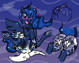 2_tails balls blue_body blue_eyes blue_fur blush bodily_fluids bulge butt butt_massage butt_ripples cum cum_on_butt dark_body dark_fur duo female feral fur genital_fluids genitals hand_on_butt heart_symbol hooves horn hot_dogging knot knotted_penis knotting larger_female leaking_cum long_legs lotion male male/female massage massage_oil multi_tail pawpads paws penetration penile penile_penetration penis penis_in_vagina princess ripples royalty sex sitting size_difference smaller_male tail vaginal vaginal_penetration vulva white_body white_fur wings blizzate friendship_is_magic hasbro my_little_pony mythology blizzate_the_arctiox princess_luna_(mlp) canid canine chimera equid equine fox horse hybrid mammal mythological_creature mythological_equine unicorn unknown_species winged_unicorn