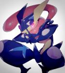 ambiguous_gender anthro blue_body blue_skin hand_signs red_eyes solo tongue nintendo pokemon amphibian generation_6_pokemon greninja pokemon_(species)