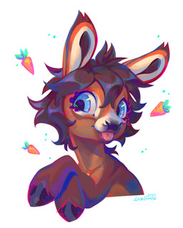 ambiguous_feral ambiguous_gender black_hooves blue_eyes brown_body brown_fur brown_hair carrot feral food fur glistening glistening_eyes hair hooves looking_at_viewer messy_hair open_mouth plant red_tongue short_hair simple_background solo tongue tongue_out vegetable white_background lostgoose asinus donkey equid equine mammal 2025 absurd_res dated hi_res signature