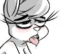 ahegao anthro blush buckteeth female heart_eyes heart_symbol looking_pleasured open_mouth simple_background solo teeth tongue tongue_out white_background inkyfrog disney zootopia fan_character maxine_d'lapin lagomorph leporid mammal rabbit 2017 partially_colored