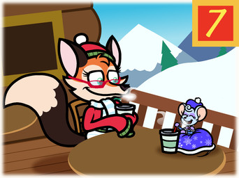 anthro balcony beanie bent_arm blue_beret blue_body blue_clothing blue_dress blue_eyes blue_fur blue_hair blue_scarf blue_sky border brown_nose brown_tail building chair cheek_tuft clear_sky closed_smile clothing container cup curly_hair dipstick_tail dress drinking_straw duo eyelashes eyewear facial_tuft female fur furniture glasses hair handwear hat headgear headwear holding_container holding_cup holding_object holidays larger_anthro larger_female looking_at_another markings mittens mountain mouth_closed number on_chair on_table open_mouth open_smile orange_body orange_fur outside pattern_clothing pattern_scarf pink_inner_ear pink_tongue purple_clothing purple_handwear purple_mittens purple_shawl railing red_beanie red_clothing red_eyewear red_glasses red_hat red_headwear red_sweater red_topwear scarf short_hair sitting sitting_on_chair sitting_on_table size_difference sky sleeves_past_fingers smaller_anthro smaller_female smile smiling_at_another snow steam striped_clothing striped_scarf stripes sweater table tail tail_markings tan_body tan_fur tan_inner_ear tan_tail tan_tail_tip text_box tongue topwear tuft white_border captainquack64 christmas bella_(captainquack64) daphne_(captainquack64) canid canine fox mammal mouse murid murine red_fox rodent true_fox 2025 colored digital_drawing_(artwork) digital_media_(artwork) english_description hi_res shaded simple_shading