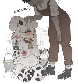 animal_print anthro areola biped blush bodily_fluids breast_milking breasts clothed clothing cow_print duo eyelashes eyes_closed female fur genitals good_girl kneeling lactating legwear machine male milking_machine nipples outside praise pussy_floss smile thick_thighs thigh_highs vulva white_body jingzhou14848 idw_publishing sega sonic_the_hedgehog_(comics) sonic_the_hedgehog_(idw) sonic_the_hedgehog_(series) lanolin_the_sheep_(sonic) bovid caprine human mammal sheep hi_res