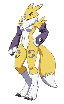 3_fingers anthro armwear athletic athletic_female blue_eyes breasts bridal_gauntlets claws clothing curvy_figure digitigrade dipstick_ears dipstick_tail double_tomoe ear_markings featureless_breasts featureless_crotch feet female fingers hourglass_figure looking_at_viewer markings multicolored_ears navel on_model on_style paws ruff small_breasts snout solo tail tail_markings toes tomoe_(symbol) samme_hacci bandai_namco digimon canid digimon_(species) mammal renamon hi_res