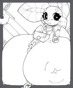 antennae_(anatomy) bell bell_collar big_breasts breasts chain collar cowbell female heart_eyes heart_symbol huge_breasts hyper hyper_breasts inverted_nipples looking_at_viewer machine name_tag nipples smile solo squish text atsuko_021 arthropod insect lepidopteran moth robot absurd_res black_and_white hi_res monochrome sketch