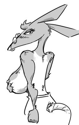 anthro big_breasts blush breasts clothed clothing eyewear female fist freckled_breasts freckled_shoulders freckles glasses huge_breasts partially_clothed pose rear_view sketchy solo suntan tan_line toony top_heavy topless batty_(artist) zina-mari_o'reille mammal murid murine rodent 2025 hi_res monochrome pinup