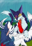 ambiguous_gender animal_genitalia blue_fur blue_hair blush canine canine_penis cat claws cum drooling fangs feline fellatio feral feral_on_feral fur hair horn knot licking live_on_cardliver_kakeru male mammal mane oral oral_sex paws penis purple_fur red_eyes saliva sex tategami_wolf tongue uncensored unknown_artist wolf yellow_eyes
Rating: Explicit
Score: 3
User: Desmo
Date: December 17, 2010