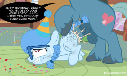 adult_on_child adult_on_young age_difference animal_genitalia animal_penis bad_parenting balls birthday bodily_fluids body_writing braided_hair butt clothing crying cum cum_inside cutie_mark dialogue duo equine_genitalia equine_penis erection eyewear fake_cutie_mark female feral forced genital_fluids genitals glasses hair happy_birthday hat headgear headwear impregnation_risk male male/female male_penetrating nude on_model ovum party_hat penetration penis pubes pubes_on_face public_use rape sex side_view sperm_cell sweat tail tally_marks tears text vaginal writing_on_butt young vwhiskers hasbro my_little_pony fan_character freezy_(vwhiskers) equid equine horse mammal pony digital_media_(artwork) english_text daughter_(lore) father_(lore) father_and_child_(lore) father_and_daughter_(lore) incest_(lore) parent_(lore) parent_and_child_(lore) parent_and_daughter_(lore)