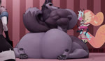 3d_(artwork) animated anthro arthropod back_muscles bee big_butt big_muscles big_pecs black_body black_bottomwear black_claws black_clothing black_fur black_pawpads black_skirt blue_hair body_size_growth bottomwear brown_body brown_fur butt butt_expansion canid canid_demon canine cellphone claws clothing demon digital_media_(artwork) dipstick_tail electronics expansion female fox fur grey_body grey_fur group growth hair hand_on_chest hellhound helluva_boss huge_butt huge_muscles huge_pecs huge_thighs hybrid hymenopteran hyper hyper_butt hyper_muscles hyper_pecs insect larger_male loona_(helluva_boss) male mammal markings multicolored_body multicolored_fur multicolored_hair muscle_growth muscular mythological_canine mythological_creature mythology nipples no_sound oleanderin orange_hair pawpads pecs phone pink_bottomwear pink_clothing pink_hair pink_nipples pink_shirt pink_shorts pink_topwear queen_bee-lzebub_(helluva_boss) red_eyes shirt short_playtime shorts size_difference size_transformation skirt smaller_female tail tail_markings thick_thighs topwear transformation trio vortex_(helluva_boss) webm white_body white_fur yellow_body yellow_fur