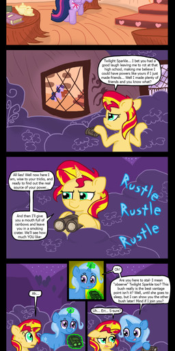 binoculars blue_fur blush book comic cutie_mark dialog english_text equestria_girls equine female feral ficficponyfic friendship_is_magic fur glowing green_eyes hair hiding horn horse humor long_hair looking_at_viewer magic multi-colored_hair my_little_pony open_mouth outside pony purple_eyes purple_fur purple_hair smile stairs sunset_shimmer_(eg) sweat text tongue tongue_out trixie_(mlp) twilight_sparkle_(mlp) two_tone_hair unicorn winged_unicorn wings
Rating: Safe
Score: 12
User: Deatron
Date: September 11, 2013