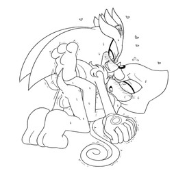 anal anal_penetration anthro anus backsack balls bedroom_eyes blush butt clothing curling_toes duo ear_blush feet from_front_position genitals gloves half-closed_eyes hand_holding handwear heart_symbol horn leg_wrap lying male male/male male_penetrated male_penetrating male_penetrating_male missionary_position narrowed_eyes nude on_back open_mouth penetration penile pinned quills_(anatomy) seductive sex simple_background smile soles tail tail_motion tailwag toes shenadical sega sonic_the_hedgehog_(series) espio_the_chameleon silver_the_hedgehog chameleon eulipotyphlan hedgehog lizard mammal reptile scalie hi_res