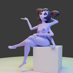 breasts casual_nudity female purple_body purple_eyes purple_skin solo octostash octostash_(modeler) undertale undertale_(series) muffet animal_humanoid arachnid arachnid_humanoid arthropod arthropod_humanoid humanoid spider_humanoid 1:1 3d_(artwork) digital_media_(artwork) hi_res