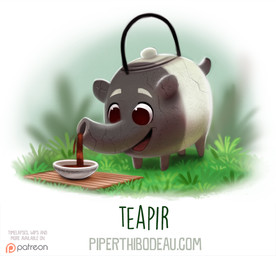 ambiguous_gender beverage black_eyes bowl container feral grass humor open_mouth plant pun simple_background smile solo tea teapot visual_pun white_background piper_thibodeau mammal tapir digital_media_(artwork) digital_painting_(artwork) painting_(artwork)
