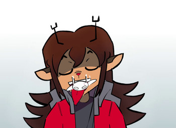 anthro duo female female_pred looking_at_viewer macro macro_female micro micro_prey oral_vore rumbling_stomach size_difference swallowing tongue tongue_out vore blimpyslimpy deer mammal species_request absurd_res animated hi_res short_playtime sound webm