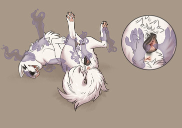 animal_genitalia animal_vulva anus big_tail canine_genitalia canine_vulva claws close-up disembodied_hand female feral fingering fingering_partner fluffy fluffy_tail genitals ghost_hand group hands_everywhere legs_up lying multiple_angles neck_tuft on_back open_mouth orgasm_face pawpads paws petting praise_kink sex simple_background solo_focus spread_legs spreading tail tan_background tongue tongue_out tuft vaginal vaginal_fingering vulva demilustdragon canid canine canis domestic_dog mammal 2022 digital_drawing_(artwork) digital_media_(artwork)