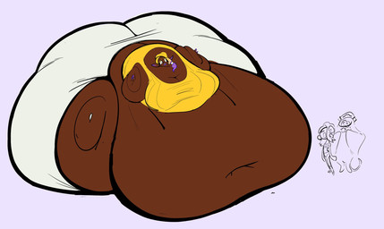 5_fingers anthro belly big_belly big_breasts big_butt blonde_eyebrows blonde_hair blue_body blue_bottomwear blue_clothing blue_hair blue_hat blue_headwear blue_pants bodily_fluids bottomwear breasts brown_body brown_skin butt cleavage clothed clothed_female clothed_humanoid clothing crop_top dark_body dark_skin deep_navel dipstick_ears drooling ear_markings eyebrows fat_arms featureless_legs female fingers flat_chested footwear fully_clothed fully_clothed_female fully_clothed_humanoid group hair hat headgear headwear huge_belly huge_breasts huge_butt humanoid_pointy_ears hyper hyper_belly hyper_butt immobile larger_anthro larger_female larger_humanoid larger_male looking_at_another male midriff morbidly_obese morbidly_obese_female morbidly_obese_humanoid multicolored_ears narrowed_eyes navel nervous nervous_sweat obese obese_female obese_humanoid open_mouth overweight overweight_female overweight_humanoid pants pointy_ears pseudo_hair purple_background purple_ear_tips purple_hair saliva sharp_teeth shirt simple_background sitting size_difference skirt smaller_anthro smaller_female smaller_humanoid smaller_male squint sweat teeth tentacle_hair tentacles topwear trio white_bottomwear white_clothing white_footwear white_hair_tie white_skirt worried_look yellow_clothing yellow_crop_top yellow_eyes yellow_shirt yellow_topwear fizzooka nintendo splatoon big_man_(splatoon) frye_(splatoon) shiver_(splatoon) cephalopod fish humanoid inkling manta_ray marine mollusk ray_(fish) 2024 digital_drawing_(artwork) digital_media_(artwork) english_description flat_colors hi_res