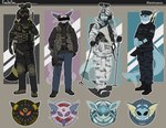 anthro armor black_body black_fur blue_body blue_fur camo clothing commando fur group hat headgear headwear helmet insignia knee_pads male military military_cap military_uniform navy night_vision_goggles purple_body purple_fur recon simple_background ski special_forces uniform weapon kamilvankravv nintendo pokemon eeveelution espeon generation_1_pokemon generation_2_pokemon generation_4_pokemon glaceon pokemon_(species) umbreon vaporeon