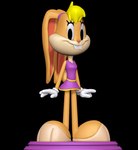 3d_(artwork) 3d_modeling 3d_print anthro big_feet blonde_hair clothing digital_media_(artwork) dress ears_down feet female gloves hair handwear hi_res lagomorph leporid lola_bunny looking_sideways looney_tunes mammal pivoted_ears rabbit sillytoys smile solo teeth warner_brothers