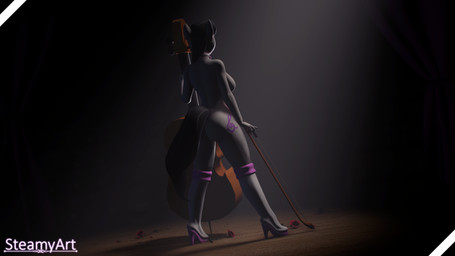 anthro anthrofied big_breasts boots bowed_string_instrument breasts butt cello clothing female flower footwear high_heeled_boots high_heels musical_instrument plant rose_(flower) shoes solo string_instrument steamyart friendship_is_magic hasbro my_little_pony octavia_(mlp) equid equine mammal 16:9 3d_(artwork) 4k absurd_res digital_media_(artwork) hi_res widescreen