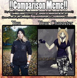 anthro blonde_hair camo camo_print comparison duo female hair long_hair real tail koul koul_fardreamer canid canine canis human mammal wolf