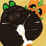 anthro balls big_butt bodily_fluids butt cum cum_in_ass cum_inside cum_overflow feet food for_a_head fruit genital_fluids genitals happy leaking_cum legs_in_air looking_pleasured male open_mouth pawpads paws plant pumpkin pumpkin_head solo thick_thighs woopyy pumkat felid mammal object_head 1:1 absurd_res hi_res