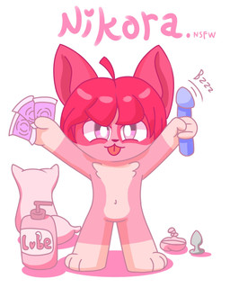 anthro buttplug condom condom_balloon condom_wrapper dildo dildo_vibrator featureless_chest featureless_crotch female filled_condom fur kemono loli lube lube_bottle male pillow pink_body pink_fur plug_(sex_toy) sex_toy sexual_barrier_device solo vibrator young nikoransfw nikora_(nikoransfw) domestic_cat felid feline felis hybrid mammal 4:5 hi_res