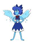 blue_body blue_hair blue_skin cosplay elemental_manipulation female hair not_furry solo unusual_anatomy unusual_wings water water_manipulation water_wings wings zuke cartoon_network steven_universe touhou cirno lapis_lazuli_(steven_universe) alien alien_humanoid fairy gem_(species) humanoid lapis_lazuli_(gem_species) winged_humanoid crossover