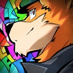 abstract_background anthro black_nose brown_eyes clothed clothing male solo super-tuler canid canine mammal 1:1 icon low_res