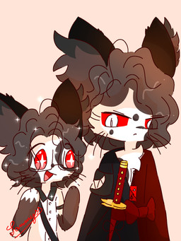 age_difference angry anthro black_clothing black_ears black_inner_ear_fluff black_nose black_topwear brown_body brown_fur brown_hair brown_inner_ear_fluff clothed clothing collared_shirt duo eyewear fully_clothed fur glasses hair happy inner_ear_fluff katana looking_at_another male markings melee_weapon multicolored_body multicolored_fur open_mouth orange_background polo_shirt red_clothing red_eyes red_sclera red_topwear shirt short_hair simple_background star_eyes sword topwear tuft two_tone_body two_tone_fur weapon white_body white_clothing white_eyes white_fur white_topwear young young_anthro young_male conditional_dnp xammyxx kat_(xammyxx) samurai_(xammyxx) domestic_cat felid feline felis mammal 2025 3:4 cel_shading digital_media_(artwork) hi_res ibispaint_(artwork) shaded signature watermark brother_(lore) brothers_(lore) sibling_(lore)