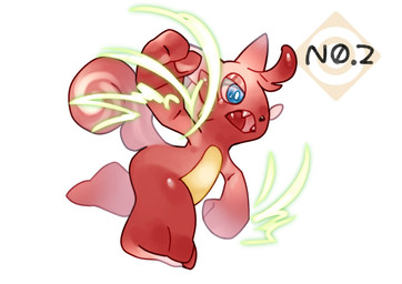 ambiguous_gender anthro attack blue_eyes chibi fur pink_body pink_fur simple_background solo white_background reofoxy palworld pocketpair cattiva felid mammal pal_(species) hi_res