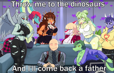 amber_eyes anthro bald bedroom_eyes big_breasts black_bottomwear black_clothing black_crop_top black_dress black_pants black_shirt black_topwear blue_body blue_eyes blush bone_frill bottomwear bracelet breasts brown_hair clothed clothed_anthro clothed_female clothed_human clothed_male clothing clothing_pull collared_shirt cosplay crop_top denim denim_bottomwear denim_clothing denim_shorts disability dress dress_shirt eyelashes facial_horn feathered_wings feathers female fingers floral_print freckled_breasts freckled_chest freckled_face freckles frill_(anatomy) front_view furniture glistening_eyelids green_body green_hair grey_body grey_clothing grey_eyes grey_feathers grey_hair grey_shirt grey_topwear group hair half-closed_eyes harem heart_symbol hoodie horn human_on_anthro humanoid_hands interspecies jacket jewelry long_eyelashes long_hair long_neck looking_at_another male male/female markings medium_hair midriff motion_lines narrowed_eyes navel non-mammal_breasts non-mammal_navel open_clothing open_jacket open_mouth open_smile open_topwear orange_body pants paraplegic pattern_bottomwear pattern_clothing pattern_skirt plaid plaid_bottomwear plaid_clothing plaid_skirt presenting presenting_breasts purple_body purple_clothing purple_eyes purple_hair purple_hoodie purple_topwear red_clothing red_eyes red_jacket red_topwear seductive shirt shirt_pull short_hair short_tail shorts sitting skimpy skirt smile smirk sofa spots spotted_markings standing striped_markings stripes tail tan_body thong_straps topwear topwear_pull torn_bottomwear torn_clothing torn_pants vehicle wheelchair white_body white_clothing white_shirt white_topwear wings yellow_sclera dannoartista american_psycho cavemanon_studios goodbye_volcano_high i_wani_hug_that_gator ko_op_(game_developer) piper_perri_surrounded snoot_game anon_(snoot_game) fang_(gvh) liz_farlane mia_moretti olivia_halford patrick_bateman rosa_(gvh) stella_(gvh_beta) trish_(gvh) aquilops baryonyx brachiosaurid brachiosaurus ceratopsian ceratopsid chasmosaurine dinosaur hadrosaurid human macronarian mammal marginocephalian ornithischian ornithopod parasaurolophus prehistoric_species pterosaur reptile saurischian sauropod sauropodomorph scalie spinosaurid stegosaurian stegosaurus theropod thyreophoran triceratops absurd_res alternate_version_at_source colored hi_res meme shaded