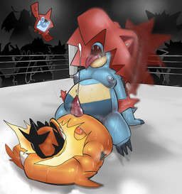 anal anal_penetration belly big_belly big_nipples bodily_fluids body_hair breasts cum cum_inside duo ejaculation erection feral fighting_ring genital_fluids judge male male/male nipples overweight overweight_dom overweight_male overweight_sub penetration penile penile_penetration penis_in_ass pokedex slightly_chubby sweat wrestling hidronics nintendo pokemon pokemon_legends_z-a luke_hidron alligator alligatorid animate_inanimate crocodilian dragonite generation_1_pokemon generation_4_pokemon generation_5_pokemon generation_6_pokemon generation_7_pokemon generation_9_pokemon gengar greninja humanoid incineroar legendary_pokemon lopunny machoke mammal mega_emboar mega_evolution mega_feraligatr pikachu pokemon_(species) reptile rotom rotom_pokedex scalie suid suine sus_(pig) wild_boar zeraora hi_res