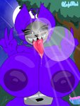 anthro big_breasts blood bodily_fluids breasts broken_screen cracked_screen crossgender detailed_background female forest full_moon huge_breasts long_tongue looking_at_viewer moon night nipples open_mouth plant saliva sharp_teeth solo teeth tongue tree wide_hips zeglo-official slendytubbies teletubbies tinky_winky_(teletubbies) teletubby 3:4 absurd_res hi_res