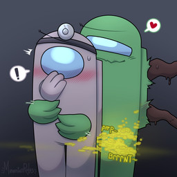 ambiguous_gender bodily_fluids duo embarrassed fart fart_cloud fart_fetish hug onomatopoeia sound_effects sweat tentacles text moonietrules among_us among_us_(rodamrix) innersloth grey_(rodamrix) the_shapeshifter_(rodamrix) humanoid hi_res