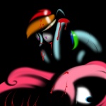 blood blue_body blue_eyes blue_feathers blue_fur bodily_fluids death duo feathered_wings feathers female fur hair insane multicolored_hair pink_body pink_fur pink_hair purple_eyes rainbow_hair wings kloudmutt friendship_is_magic hasbro my_little_pony mythology rocket_to_insanity_(mlp_fanfic) pinkie_pie_(mlp) rainbow_dash_(mlp) earth_pony equid equine horse mammal mythological_creature mythological_equine pegasus pony 1:1